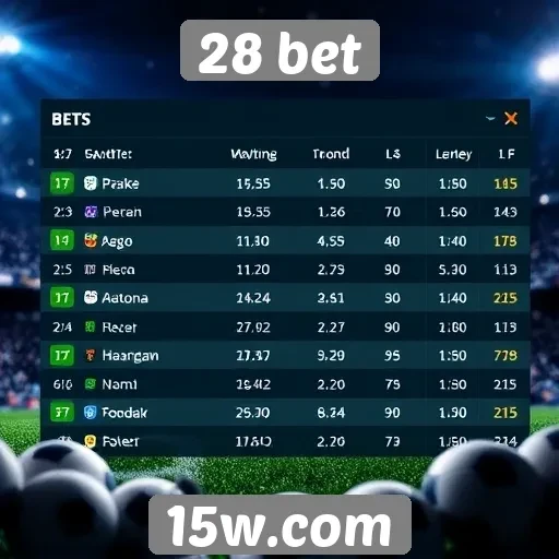 Comparação das odds disponíveis na 28 bet